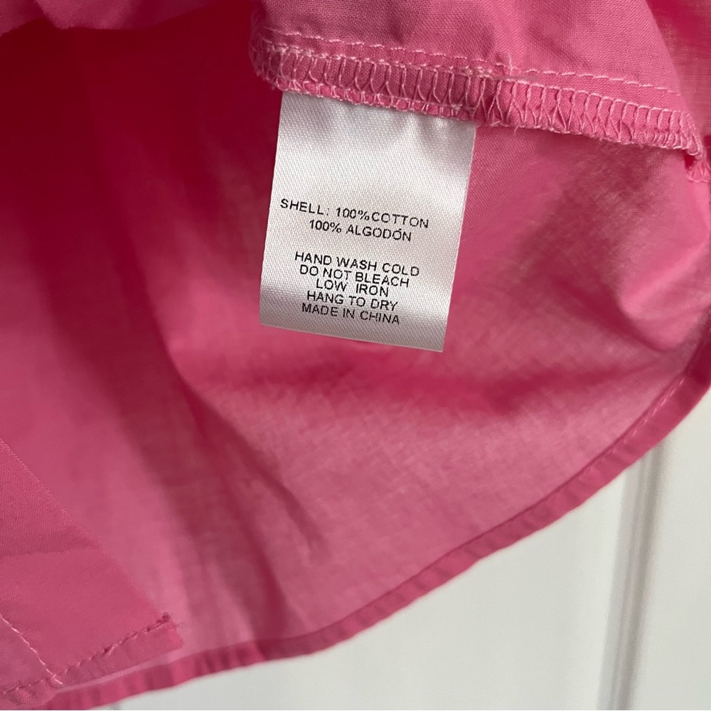 Karlie Pink and Orange Puff Sleeve Button-Up Top - Picture 5 of 7